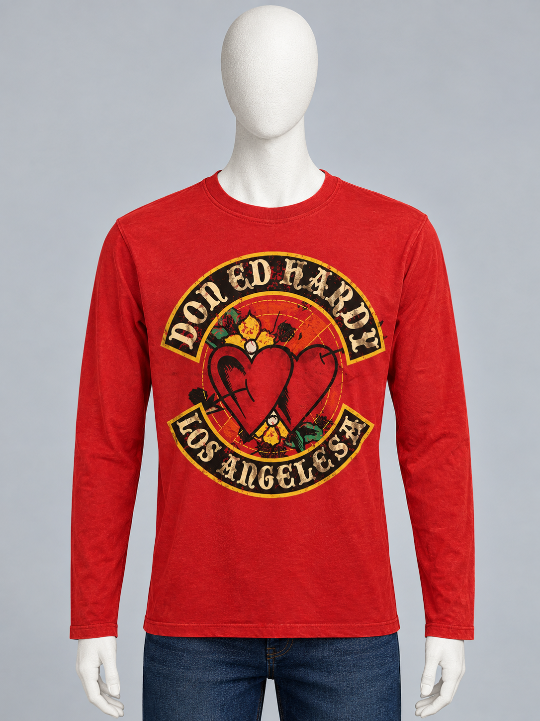 Ed Hardy Kids - Pull rouge "Don Ed Hardy Los Angeles" cœurs & flèche
